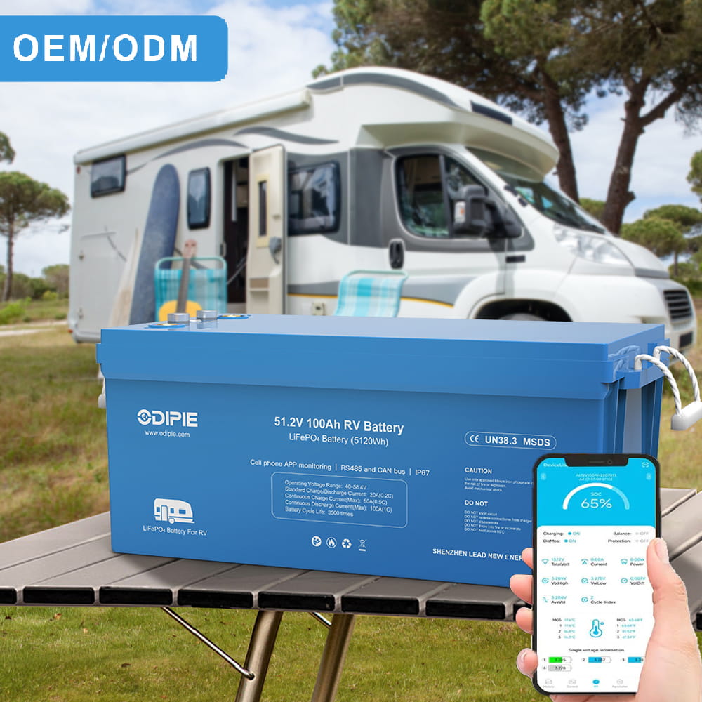 ODIPIE 51.2V 100Ah LiFePO₄ RV Battery
