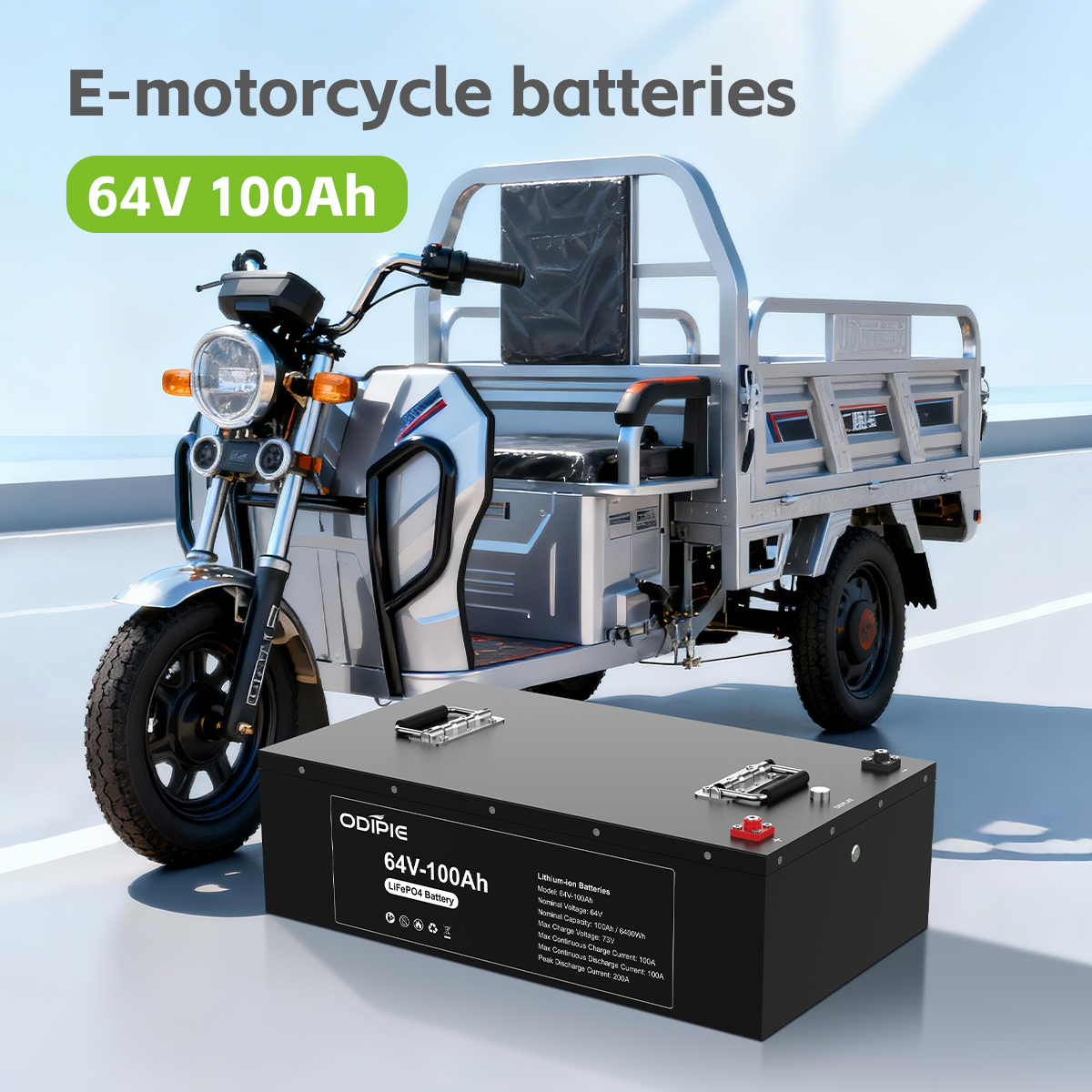60V72V 100Ah LiFePO4 electric four-wheeler Battery – Deep Cycle Lithium Battery Pack (64V76.8V Optional)-6